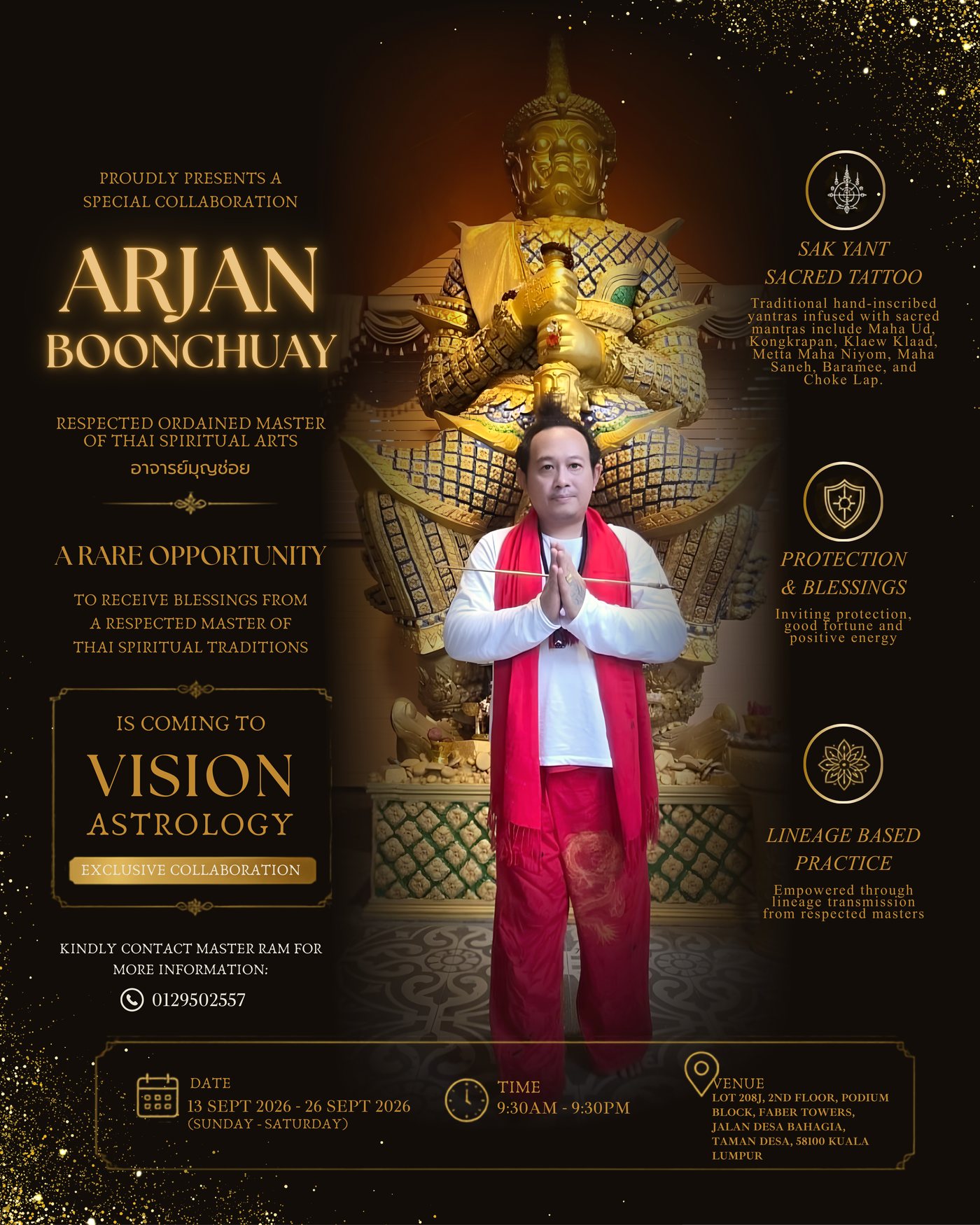 Arjan Boonchuay — special collaboration at Vision Astrology, 13–26 Sept 2026