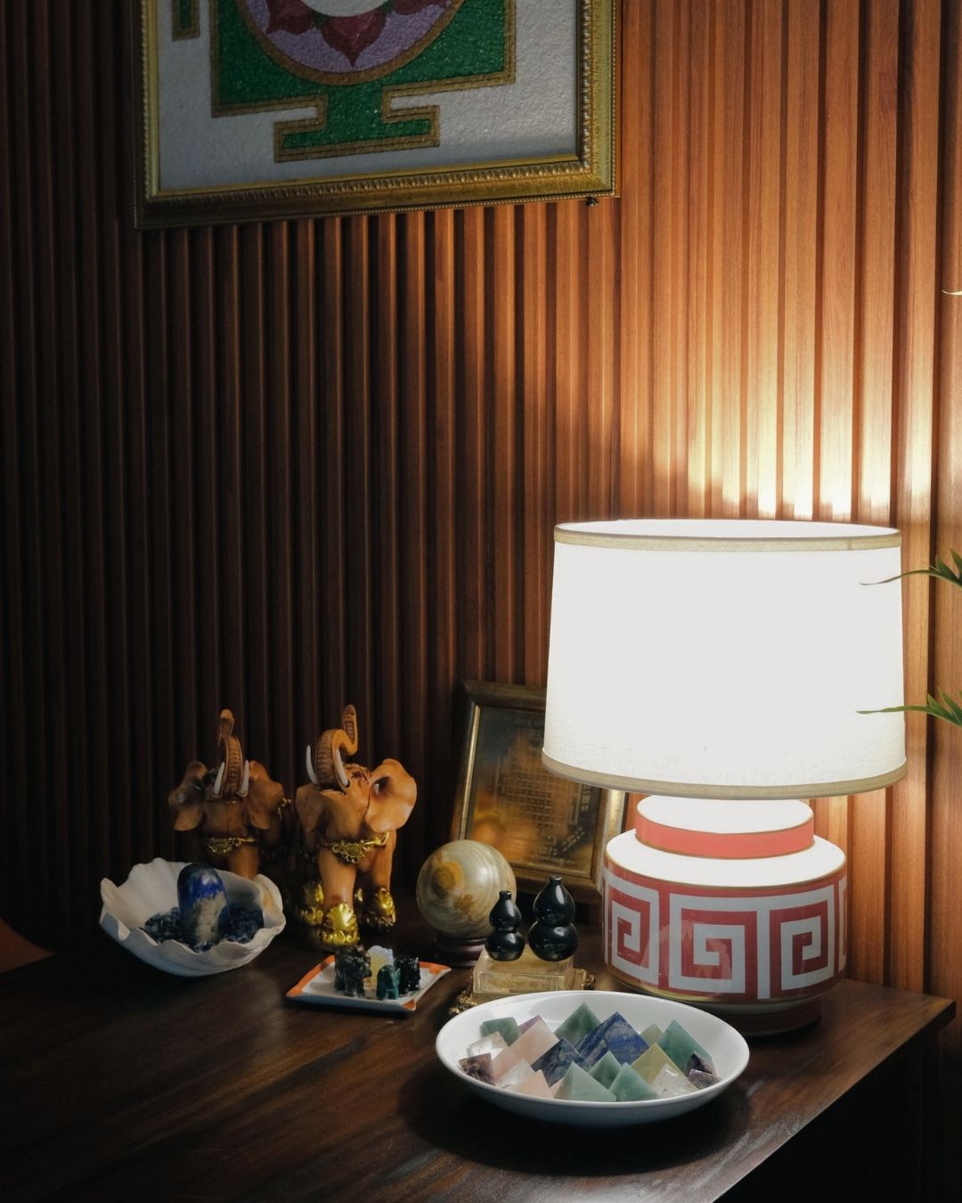 Studio lounge with mandala art